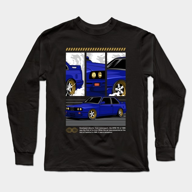 Retro E30 Sport Car Long Sleeve T-Shirt by milatees